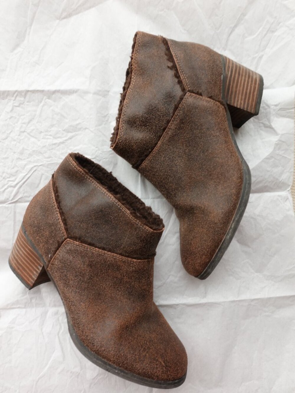 Aldo Brown Suede Ankle Booties NWOT